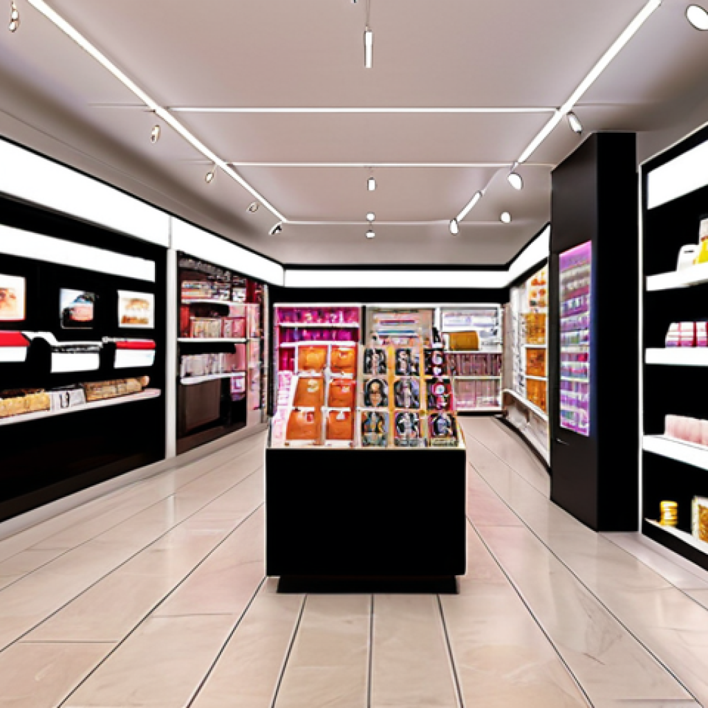 **Prompt:** A modern, well-designed retail store interior with customers seamlessly interacting with both physical products and digital displays. Focus on a smooth, intuitive customer journey and personalized product recommendations.
