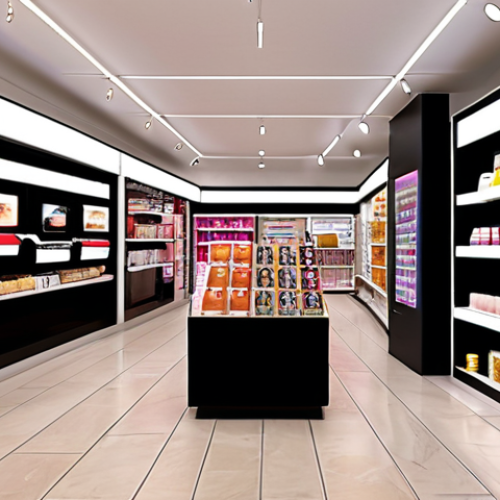 **Prompt:** A modern, well-designed retail store interior with customers seamlessly interacting with both physical products and digital displays. Focus on a smooth, intuitive customer journey and personalized product recommendations.