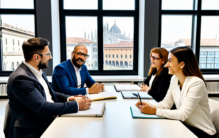 서비스 디자인 방법론에서의 혁신 사례 - "Active Listening"**
"A vibrant, modern co-working space in Milan, Italy. A diverse group of profes...